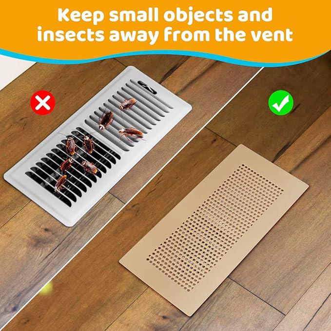 Orzbow Baby Proofing Soft Silicone Vent Cover for Home Wall/Ceiling/Floor Register of Width 5.3" to 5.9", Length 11.3" to 11.9", Child Proof Floor Air Vent Deflector Cover, Easy Install, Khaki, 2 Pack - Image 5