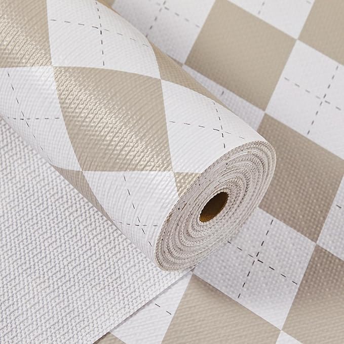 Beige Shelf Liner for Kitchen Cabinets 12" x 120" Non-Adhesive Non-Slip Drawer Liners for Dresser, Waterproof Washable Paper, Durable Protector Mat for Pantry Shelves Cupboards by MIAONET