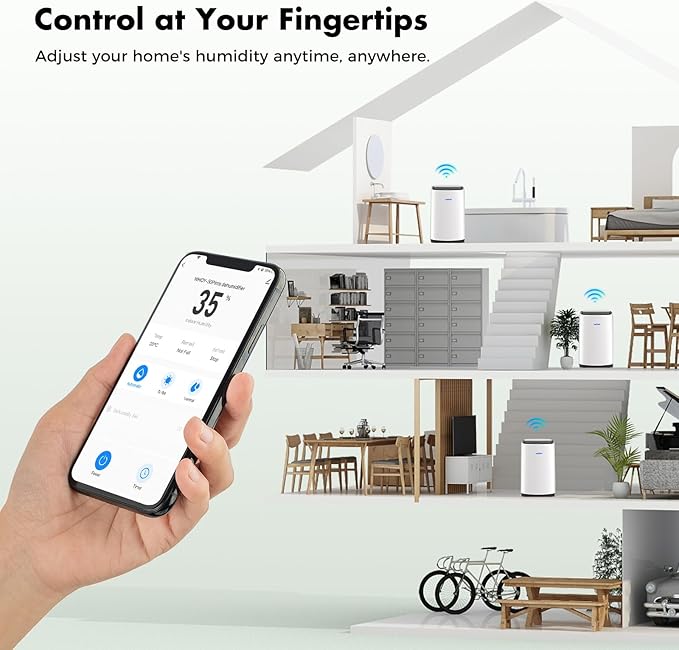 Dehumidifier for Basement 6,000 Sq Ft, 120 Pints Max. Smart Compressor,Intelligent Humidistat, Smart App-Controlled with Darin Hose And App Control for Basement, Bathroom,Living room,Bedroom,Home - Image 7