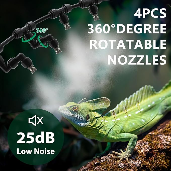 Automatic Reptile Mister Humidifier with Timer,Programmable Terrarium Reptile Mister System for Chameleons, Snakes,Frogs,Turtles & Lizards - Smart Spray Control - Image 3