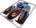 Area Rug - Cartoon Monster Truck Printing Patterns Reversible Area Rugs Fade Resistant, Flame Resistant, Quick Dry, Stain Resistant, Waterproof Floor Carpet for Living Room Bedroom, 18 x 30 Inch by Snarena