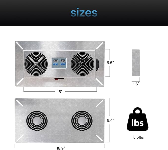 240 CFM Crawlspace Vent Fan, With Thermostat,Humidistat, Crawlspace Fans, For Moisture Reduction, Radon Mitigation, Freeze Protection , Ideal for Basement, Attic, Crawl Space Fan Vent(Natural color) - Image 7