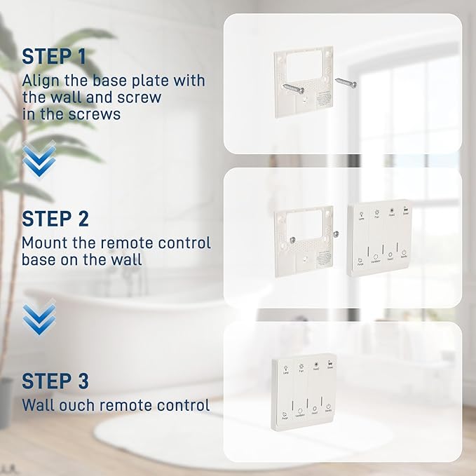 Quiet Bathroom Exhaust Fan with Light and Heater | 4-in-1 Bathroom Ventilation System | 1800W Heating Power, 190 CFM, Ultra-Low 30dB Operation | Energy Efficient, Easy Installation for Bathrooms - Image 7