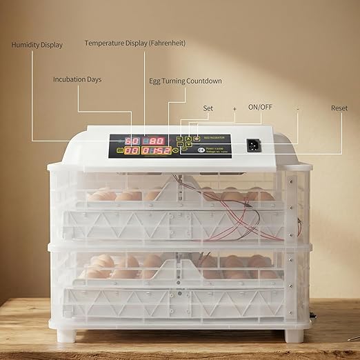Winado Incubators for Hatching Eggs, 96 Egg Incubator with Automatic Egg Turning & Temperature Control, Egg Candler, and Day Counter for Chicken, Duck, and Quail Eggs Hatching - Image 7