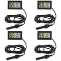 4 Pcs Mini Digital Hygrometer Thermometer Gauge with Probe TPM-10 LCD Display Temperature Fahrenheit Humidity Meter for Incubator Reptile Plant Terrarium Humidor Guitar Case Greenhouse by AITIAO