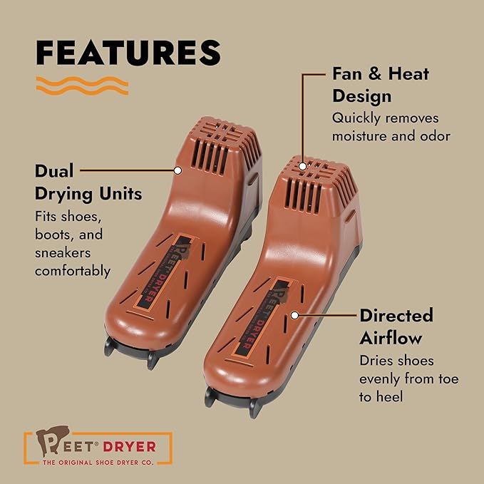 PEET, Power Plus Dryer, Lightweight & Portable Boot Dryer, Travel Shoe Dryer for Work Boots, Sneakers, Ski Boots, Cleats, Athletic Shoes - Image 4