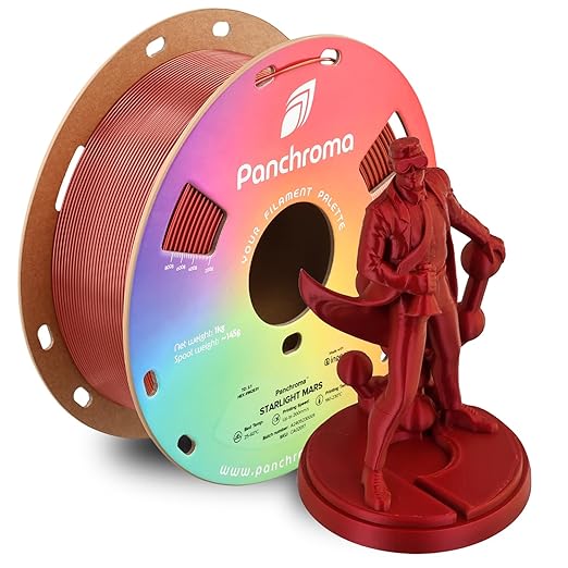 Polymaker Panchroma Red Color Changing PLA, 1.75mm, 1KG, Glitter Starlight Mars 3D Printer Filament, Hides Layer Lines, Easy to Print, Tangle Free, AMS Compatible, Works with Most FDM Printers by Polymaker