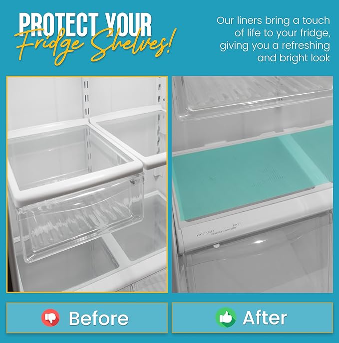 Refrigerator Liners for Shelves (16 Pack) by Linda’s Essentials - Non-Adhesive Shelf or Drawer Liner, BPA-Free Fridge Mats for Kitchen & Cabinets, Easy to Clean, Ideal Household Essentials (Blue) - Image 5