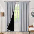 BGment Long Blackout Curtains for Living Room 90 Inch Length, Full Room Darkening Thermal Insulated Noise Reducing Rod Pocket Curtains Drapes, 46 Inch Wide, Light Grey, 2 Panels by BGment