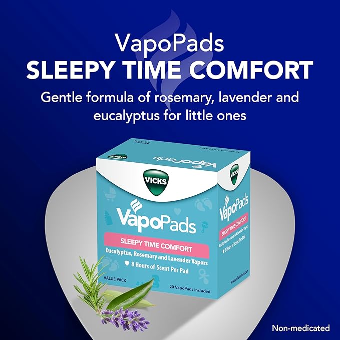 Vicks VapoPads Sleepy Time Comfort - Vapor Pads Refill for Vicks Humidifiers and Steam Inhalers - Rosemary, Lavender, and Eucalyptus, 20-Pack, Box Color May Vary - Image 2