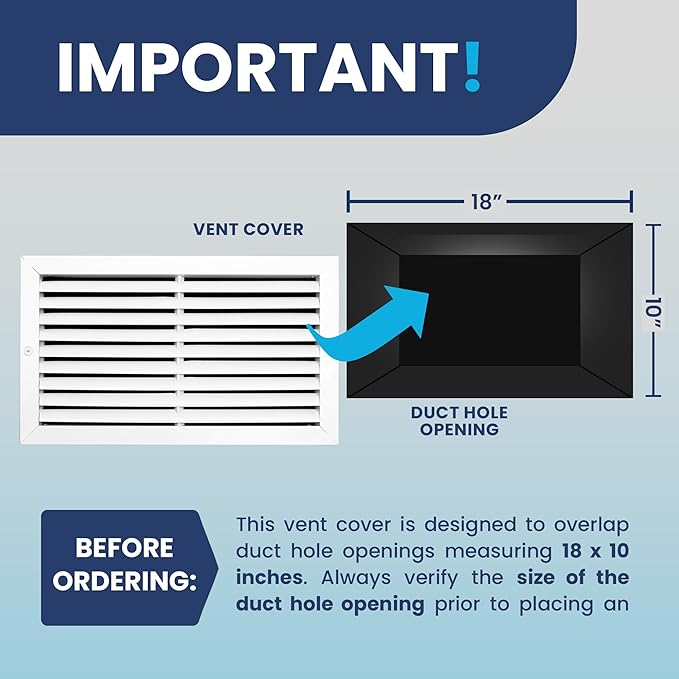 18x10 Inch (Duct Opening) Air Return Vent Cover Decorative – Premium Aluminum AC Vent Cover for Ceiling & Wall, Rustproof Grille, Ideal for Home HVAC Grille, Durable & Easy to Install by ACLAMINAIRE - Image 4
