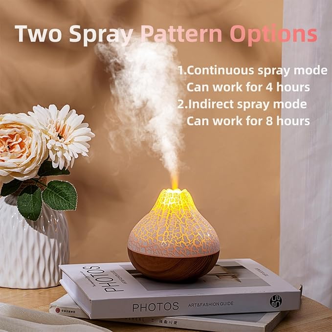 Mini Colorful Cool Humidifier, Volcano Shape Humidifier,USB Personal Desktop Humidifier Volcano Spray Mode, 7 Colors,Super Quiet for Office Room, Bedroom(White) - Image 2