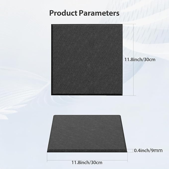 12 Pack Acoustic Panels Self Adhesive Sound Proof Foam, High Density Sound Acoustic Panel, 12X12X0.4 Inch Square Panels in Home, Office, Reccording Room, Studio,and more(Black) - Image 6