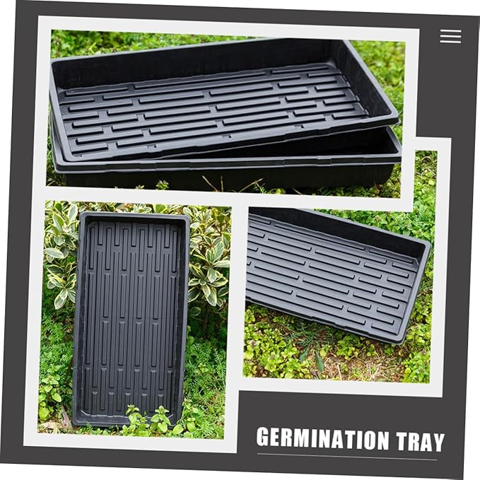Thick Plastic Seedling Starter Tray for Greenhouse 3pcs Plant Grow Trays Drainage Holes for Vegetable Planting and Germination - Image 5