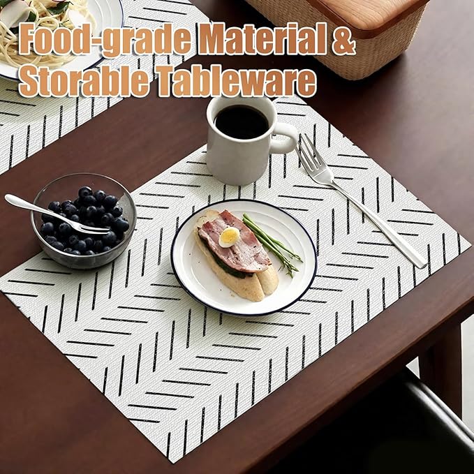 Tatyanna Shelf Liner for Kitchen Cabinets Non Adhesive Cabinet Liners Stripe Drawer Liner Strong Grip Non Slip Shelf Liners Waterproof Cupboard Liner Easy to Clean Pantry Dresser Liner 12IN x 10FT - Image 3