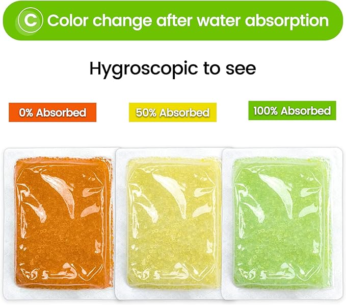 3Pcs 100g Rechargeable Desiccant Packs, Moisture Absorbing Bag, Silica Gel Desiccant for Storage, Gun Safe Dehumidifier - Image 4