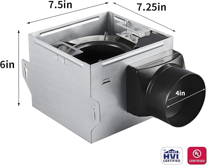 Tech Drive Very Quiet Bathroom Exhaust Fan - 80 CFM, 1.5 Sone, No Attic Access Needed, Energy Star Certified, Easy to Install,4-Inch Duct, Ceiling Mounted for Bathrooms Up to 85 Sq. Ft - Image 8