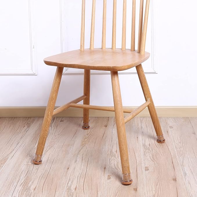 Ezprotekt 24 Pcs Clear Chair Leg Floor Protectors for Hardwood Floors, Floor Protectors for Chairs, Felt Furniture Pads Covers, Chair Leg Socks Bar Stool Leg Floor Protectors Caps (M Fit: 0.87"-1") - Image 6