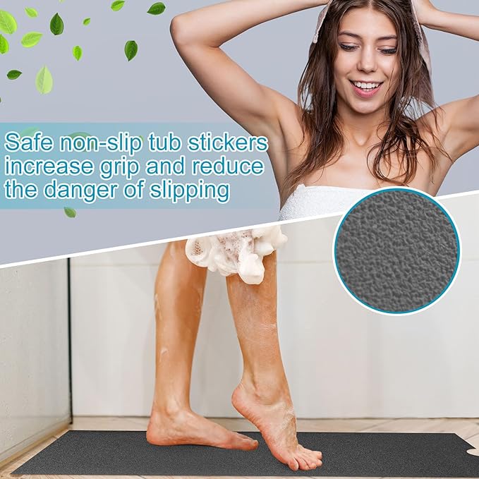 16" x 40" Non Slip Bathtub Mat with Drain Cut Out Anti Slipping Non Skid Safe Tub Mat Adhesive Peel and Stick Bath Tub Mat PEVA Tub Sticker for Shower Floor Boat Wet Areas(Dark Gray) - Image 4