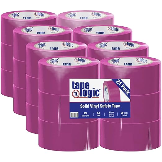 Aviditi Tape Logic Multipurpose Solid Vinyl Safety Tape, (Bulk Pack of 24) 2 Inch x 36 Yards, Purple, Heavy-Duty 6 Mil Thick - Moisture/Grease Resistant, Floor Marking and Social Distancing by Aviditi