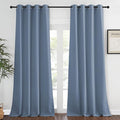 NICETOWN Blackout Stone Blue Curtains for Living Room - Grommet Energy Saving Thermal Drapes Sound Reducing Heat Blocking Window Treatments for Living Room (1 Panel, W52 x L90) by NICETOWN