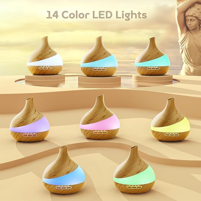 500ML Essential Oil Diffuser: Aroma Diffuser with Remote Control for Hotel Spa Yoga Room - Humidifiers for Bedroom with 14 Colors LED Night Light for Kids/Women Home Relaxation - Image 6