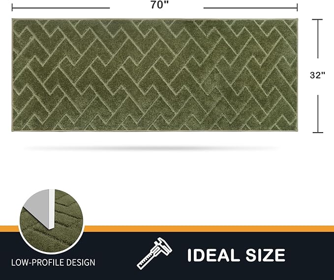 PURRUGS Dirt Trapping Door Mat 32" x 70", Non-Slip Machine Washable Entry Rug, Dog Doormat, Indoor Front Door Mat, Super Absorbent Entryway Rug for Muddy Shoes & Paws, Sage Green - Image 2