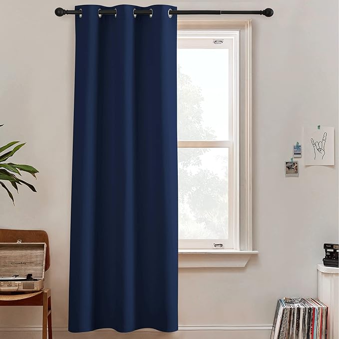 RYB HOME Blackout Curtains for Living Room, Thermal Insulated Sound Blocking Energy Efficient Drapes Privacy Wall for Bedroom Dining Shared Room, W60 x L108 inches, Navy Blue, 1 Panel by RYBHOME