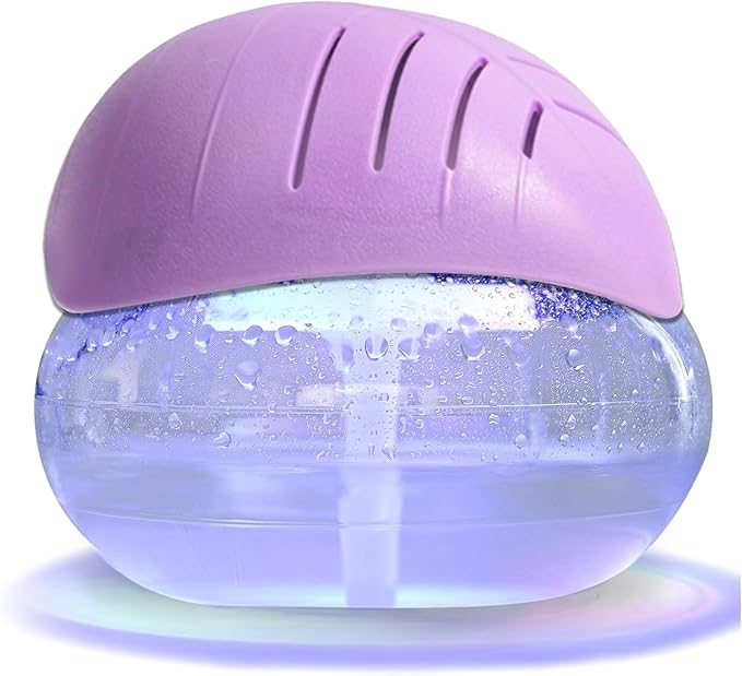 Air freshener (Purple) - for Home, Bedroom and Office - Essential Oil Aroma Diffuser with LED Coloured Night Light with Soothing Water Flow Sound - Water Filtered air Purifier for Pets and Smokers. by Unknown
