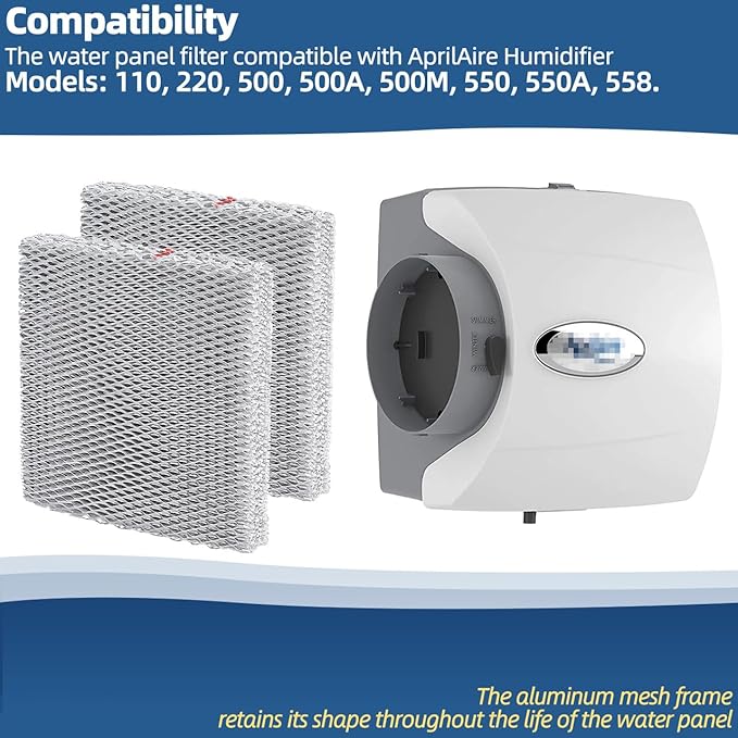 10 Humidifier Filter Water Panel Replacement for Aprilaire Whole House Humidifier Pad Filters Models 110, 220, 500, 500A, 500M, 550, 550A, 558 Humidifier Wicks Parts & Accessories (Pack of 2) - Image 3