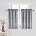 DWCN Silver Grey Short Blackout Curtains for Bedroom, Thermal Insulated Energy Saving Room Darkening Curtains for Living Room (W42 x L36 inch, Set of 2 Panels, Top of Rod Pocket) by DWCN