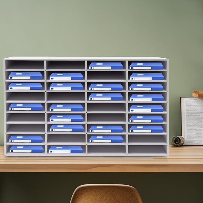 Literature Organizers 24/36Slots Mail Sorter Compartment Files Rack File Cabinet Mail Organizer Office Mailbox Storage Files Manuals Books for Office Company (BGQHQN2MWDFKH - 36 Slots - White) - Image 8