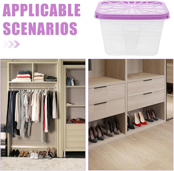 BESTYASH Moisture Absorber Box Empty Reusable Humidity Holder for Wardrobes Cabinets Shoe Storage Large Capacity Compact Indoor Dehumidification Container - Image 3
