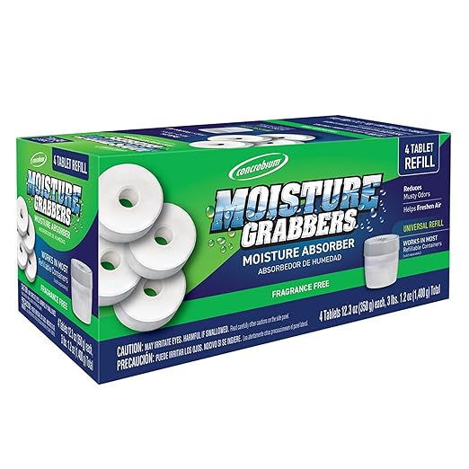 Concrobium 378489 Moisture Grabbers Moisture Absorber Refill Tablets, 4 Tablet Container by Rust-Oleum