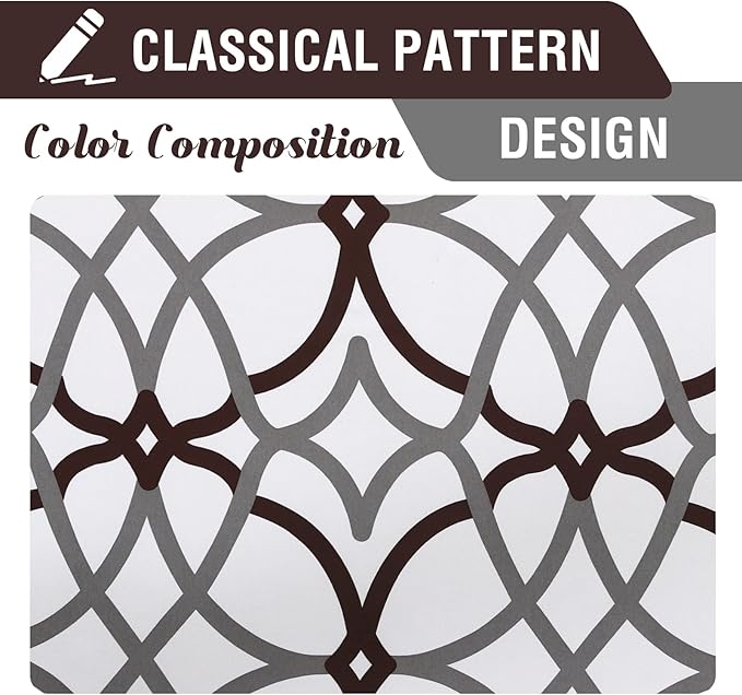 H.VERSAILTEX Blackout Curtains 96 inch Length 2 Panels Set Thermal Curtains & Drapes Window Treatment Noise Reducing Geometric Modern Grommet Living Room Curtains for Bedroom - Brown and Gray - Image 6