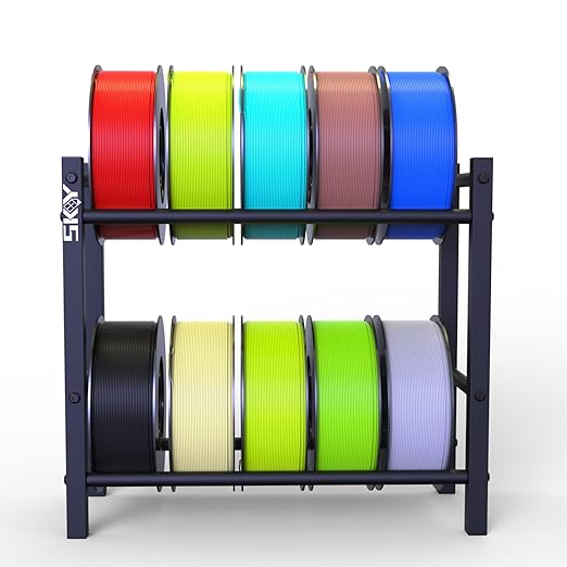 Lutyr Skouphy 3D Printer Filament Storage Rack, 2 Tier Filament Spool Holders for PLA/ABS/TPU, Filaments Organzied for 3D Printing Studio, Office Workshop,Storage 10 roll Pack by Lutyr