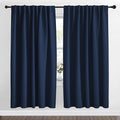 NICETOWN Living Room Blackout Draperies Curtains - (Navy Color) W70 x L72, 2 Panels, Home Decoration Window Blackout Drape Panels for Patio Door by NICETOWN