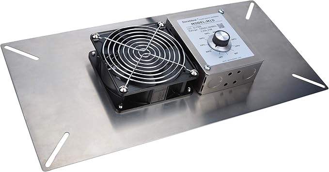 Durablow 110 CFM Air-Out Stainless Steel Crawl Space Vent Fan, Basement fan with Dehumidistat & Thermostat, for Crawl Space, Garage, Foundation Vent, Radon Mitigation (Stainless steel silver, M1D) by Durablow