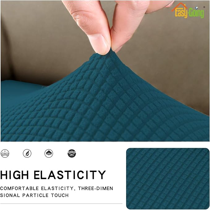 Easy-Going Stretch Cushion Cover Sofa Cushion Furniture Protector Seat Sofa slipcover Cover Soft Flexibility with Elastic Bottom(Oversized Sofa Cushion, Peacock Blue) - Image 3