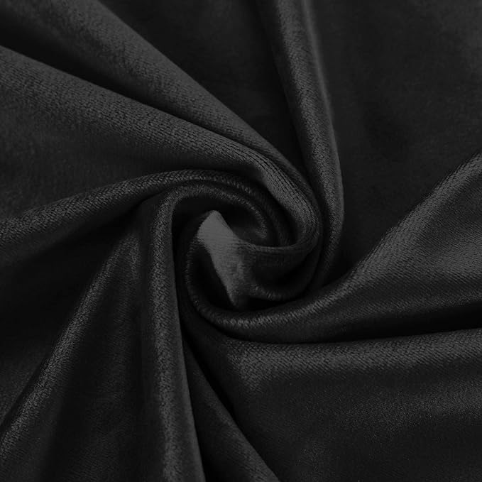 ChadMade Extra Wide Blackout Lined Premium Velvet Curtain Warm Black 120Wx84L Inch (1 Panel), Eyelet Grommet for Livingroom Bedroom Theater Studio, Leon Collection - Image 6