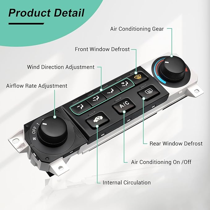 79600-S84-A01ZA Heater Climate Control Switch Compatible with 1998-2004 Honda Odyssey, 1998-2000 Honda Accord 2.3L L4/3.0L V6 AC Control Panel, 79600S84A01ZA 599-268 HVAC Control Panel - Image 6