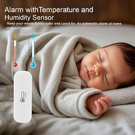 Smart Temperature Humidity Sensor, Tuya WiFi Hygrometer Indoor Monitor with App Alerts, Compatible with Alexa/Google Home, Real-Time Data & Scene Automation (2.4GHz Only) - Image 6