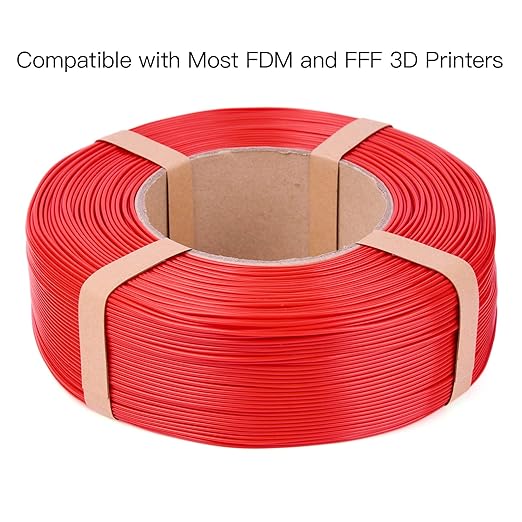 Inland V2 PLA PRO (PLA+) 3D Printer Filament Refill, 1.75mm Spooless Filament, Dimensional Accuracy +/- 0.03mm, 1KG (2.2lbs) Red Refill for Inland Reusable Spools, Bambu Lab Compatible - Image 4