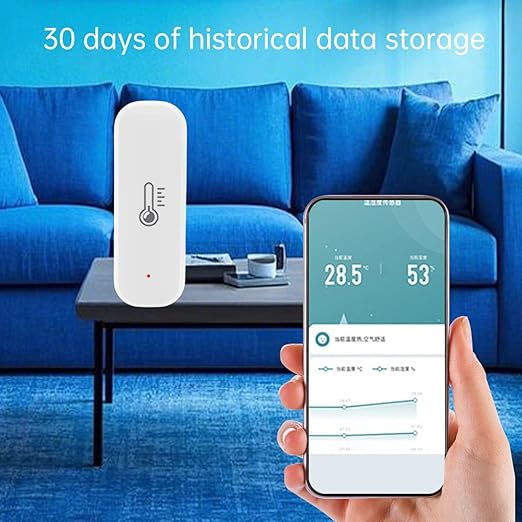 Smart Temperature Humidity Sensor, Tuya WiFi Hygrometer Indoor Monitor with App Alerts, Compatible with Alexa/Google Home, Real-Time Data & Scene Automation (2.4GHz Only) - Image 8