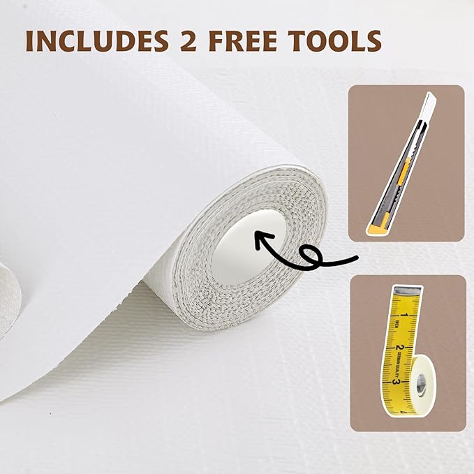 Shelf Liners for Kitchen Cabinets 23.6in x 39.37FT, Non Adhesive Drawer Liner Pure White Thickened Shelf Liner Non-Slip Easy to Clean for Tool Box Refrigerator with Knife and Tape Measure - Image 6