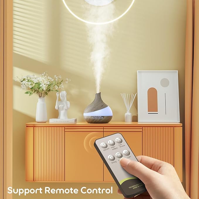 500ML Essential Oil Diffuser: Aroma Diffuser with Remote Control for Hotel Spa Yoga Room - Humidifiers for Bedroom with 14 Colors LED Night Light for Kids/Women Home Relaxation - Image 7