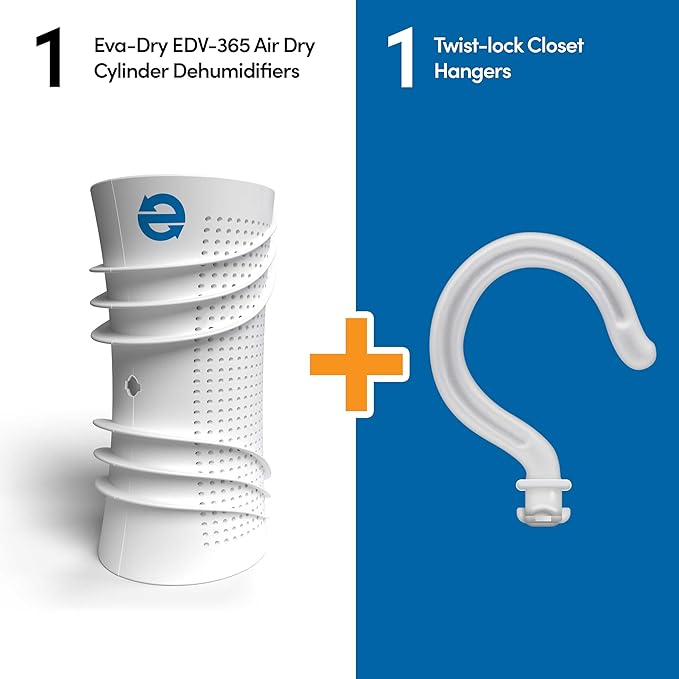 Eva-Dry Air-Dry Cylinder - Powerful Renewable Moisture Absorber for Small Spaces - Renews in Just 2 Hours, Non-Toxic, Safe for Closets, Safes, and More (Sold Individually) - Image 3