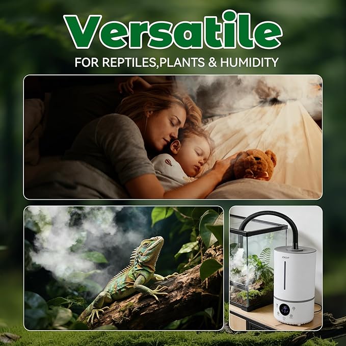 Humidifier for plants, Reptile fogger,4L,Dual Tank Mode & Dual Probes with Constant Humidity Setting,48H Runtime, Remote Control, for Reptile Terrariums & Indoor Houseplants - Image 2