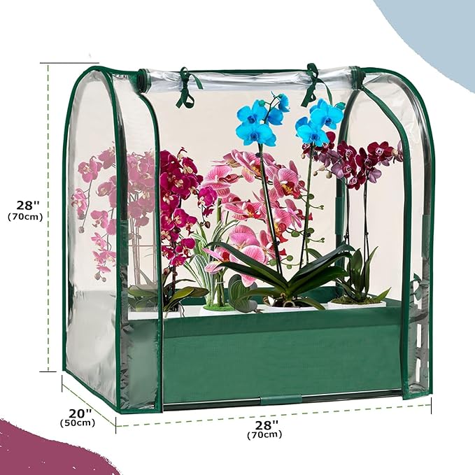 Mini Tabletop Garden Greenhouse Nursery Plant Cover Tent Humidity Domes for Indoor and Outdoor Home Gardening Germination and Seedling Propagation - 28x20x28 Inches(PLGH7050PD) - Image 3