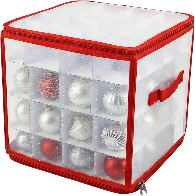 Ornament Organizer Storage Box | Space-Saving Decoration Container - Christmas Storage Containers - for Bedroom Living Room Indoor Outdoor Fireplace Mantel Kitchen by Unknown